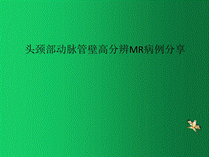 头颈部动脉管壁高分辨MR病例分享课件.pptx