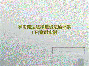 学习宪法法律建设法治体系（下）案例实例课件.ppt