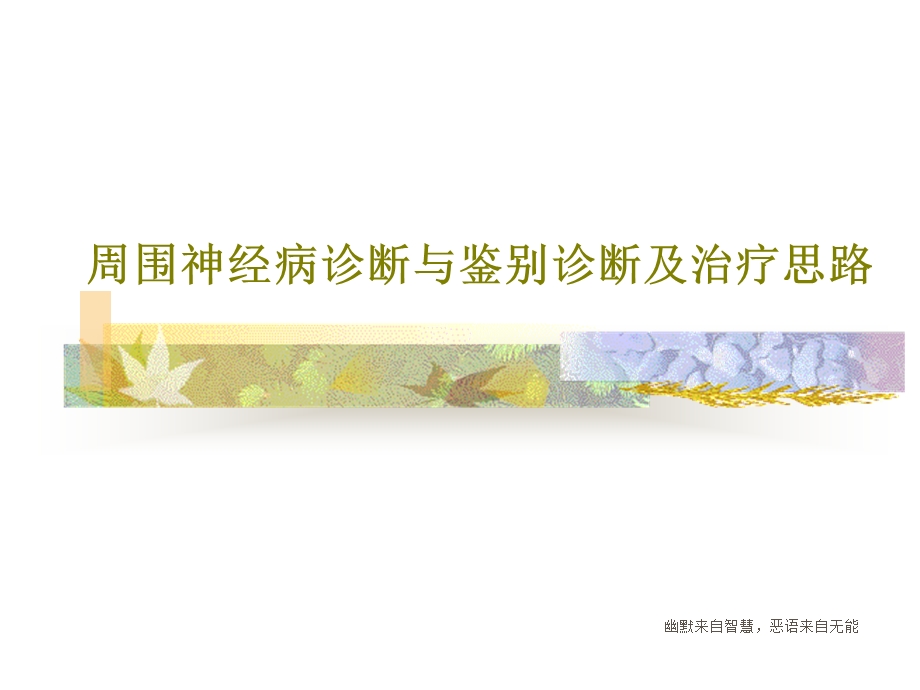 周围神经病诊断与鉴别诊断及治疗思路课件.ppt_第1页