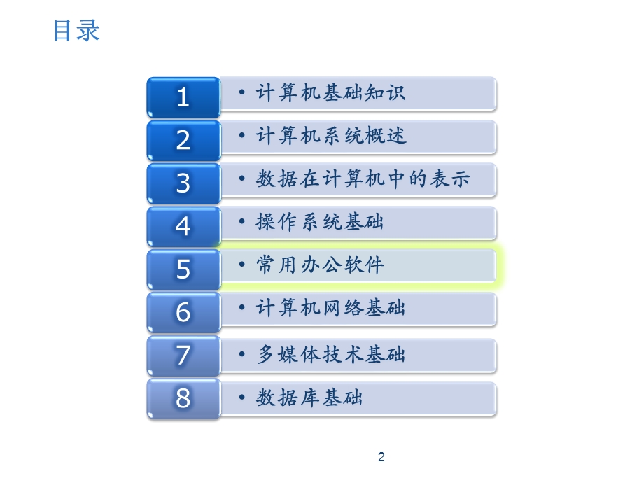 大学计算机基础第5章常见办公软件课件.pptx_第2页