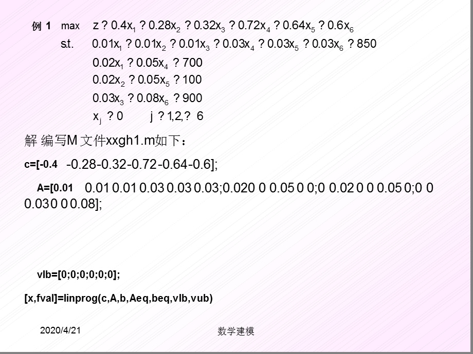 数学建模讲座之三用MATLAB求解线性规划课件.ppt_第3页