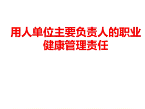 用人单位主要负责人的职业健康管理责任课件.ppt