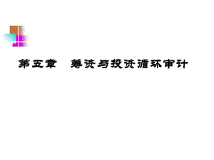 筹资与投资审计课件.ppt