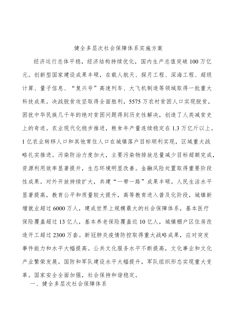 健全多层次社会保障体系实施方案.docx_第1页