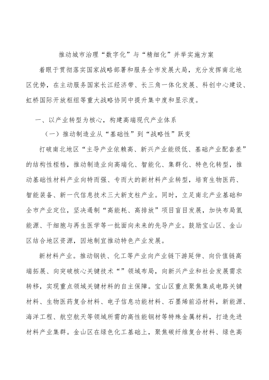 推动城市治理“数字化”与“精细化”并举实施方案.docx_第1页