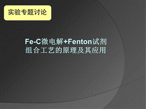 Fe-C微电解-Fenton试剂组合工艺原理及其应用讲诉课件.ppt