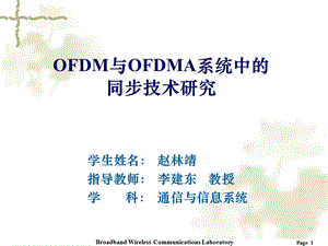 OFDM与OFDMA系统中的同步技术研究课件.ppt