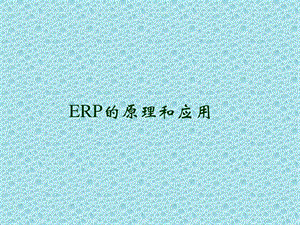 ERP的原理和应用课件.ppt