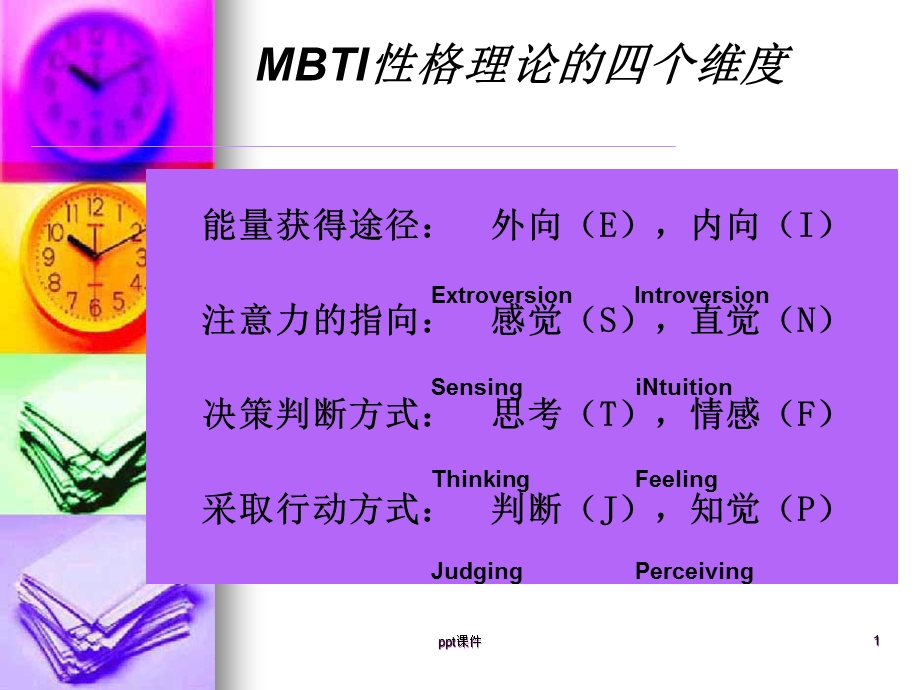 MBTI性格理论的四个维度--课件.ppt_第1页
