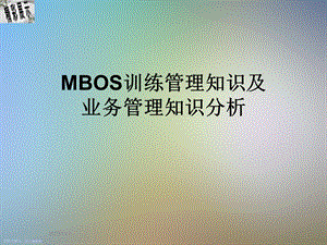 MBOS训练管理知识及业务管理知识分析课件.ppt