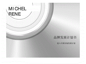 MICHEL-RENE品牌发展计划书课件.ppt