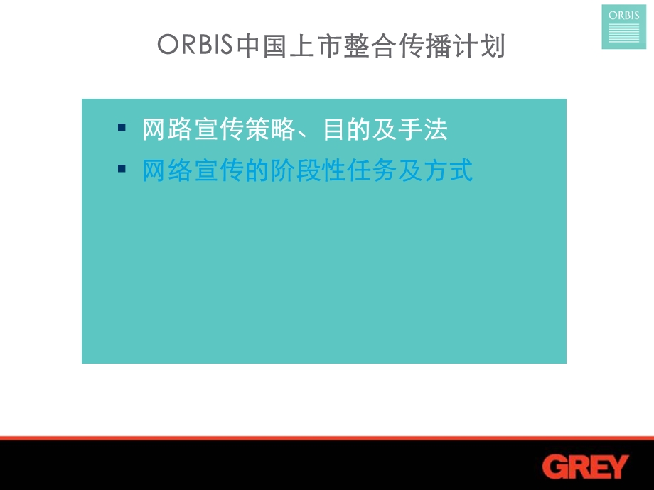 orbis上市网络宣传方案.ppt_第1页