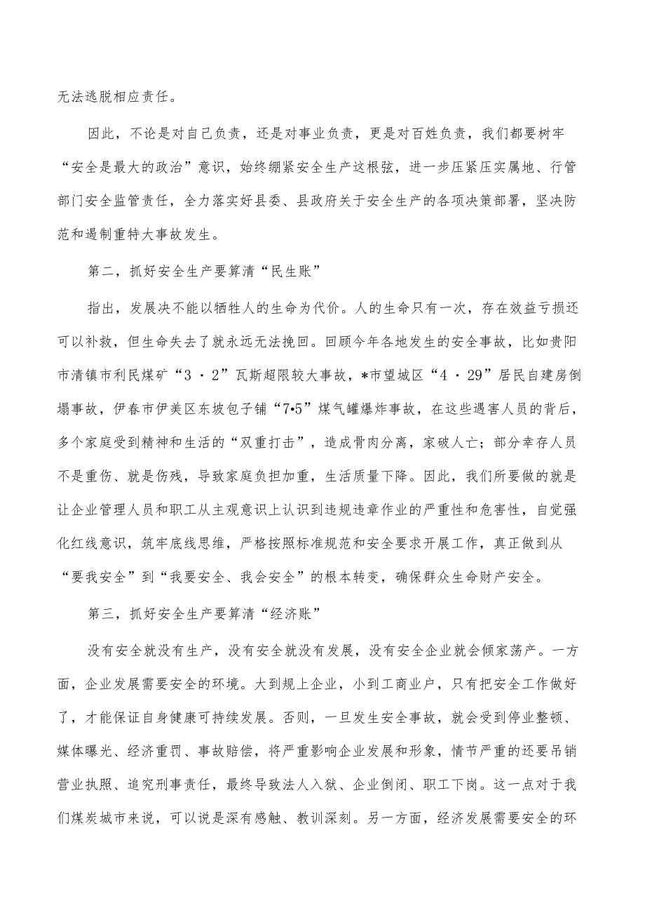 抓好安全生产工作认识体会发言.docx_第2页