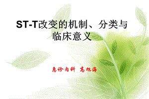 ST T改变的机制分类与临床意义课件.ppt