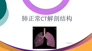 肺部正常CT解剖ppt课件.ppt