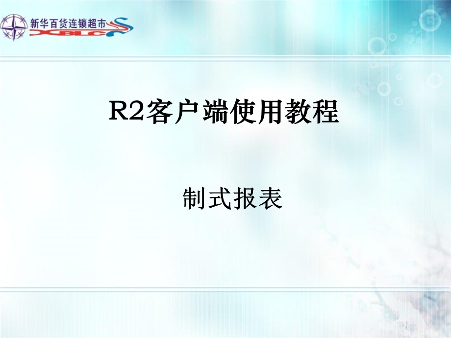 R2客户端使用教程 制式报表课件.ppt_第1页