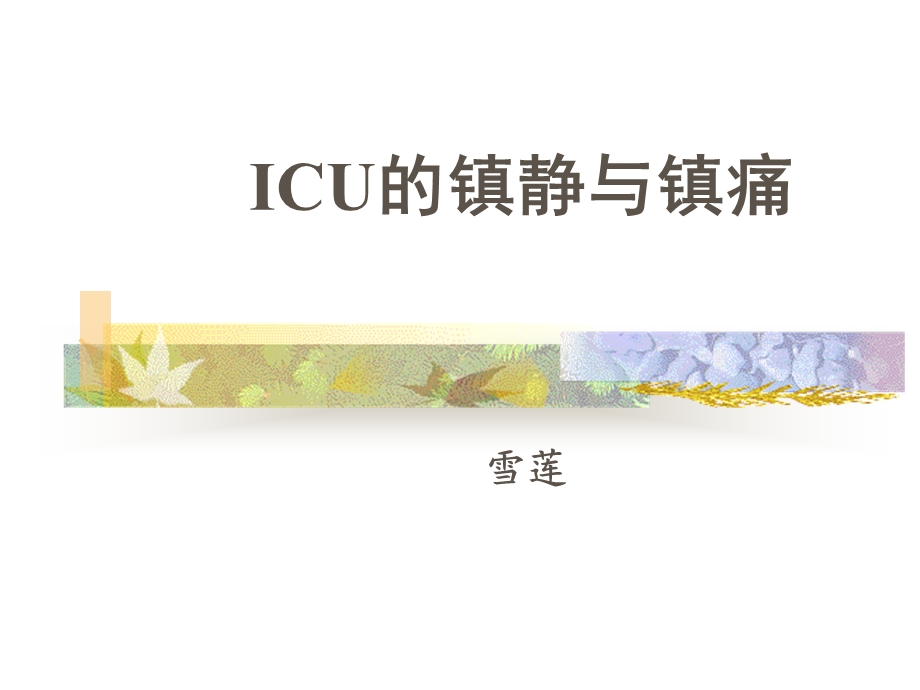 ICU的镇静与镇痛课件.ppt_第1页