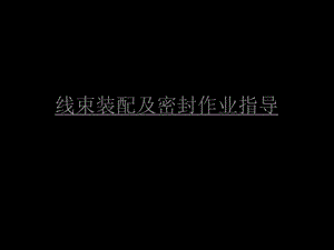 线束装配及密封作业指导课件.ppt