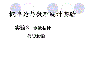 matlab教程参数估计及假设检验解读课件.ppt