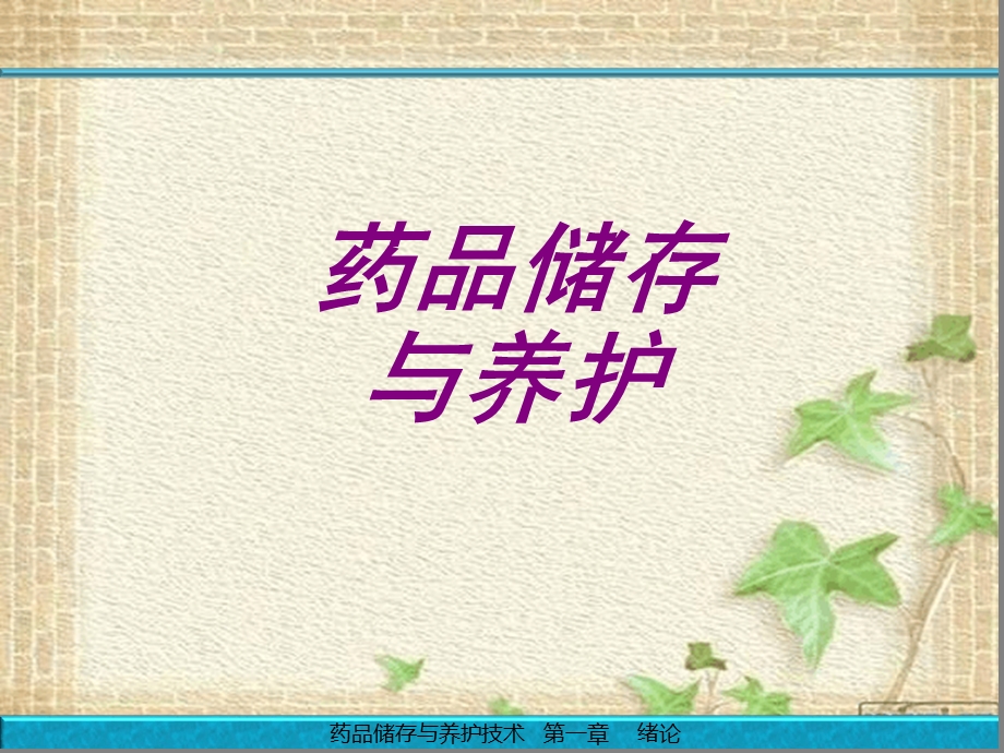 药品储存与养护培训ppt课件.ppt_第1页