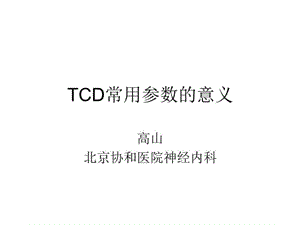 TCD常用参数意义课件.ppt