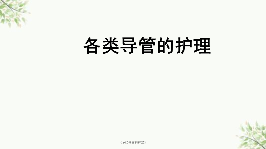 《各类导管的护理》课件.ppt_第1页