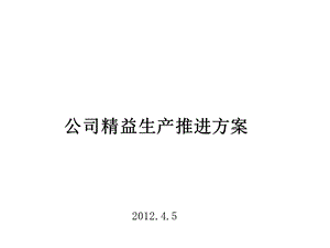 XX公司精益推进方案.ppt