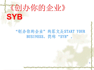 SYB创业培训课件(参考).ppt