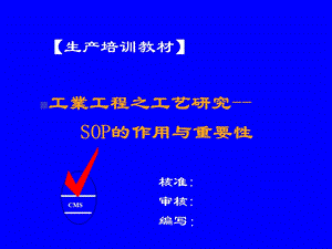 SOP标准作业指导书的作用与重要性解析课件.ppt