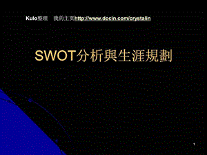 SWOT分析和生涯规划-课件.ppt