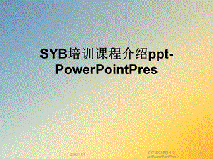 SYB培训课程介绍PowerPointPres课件.ppt