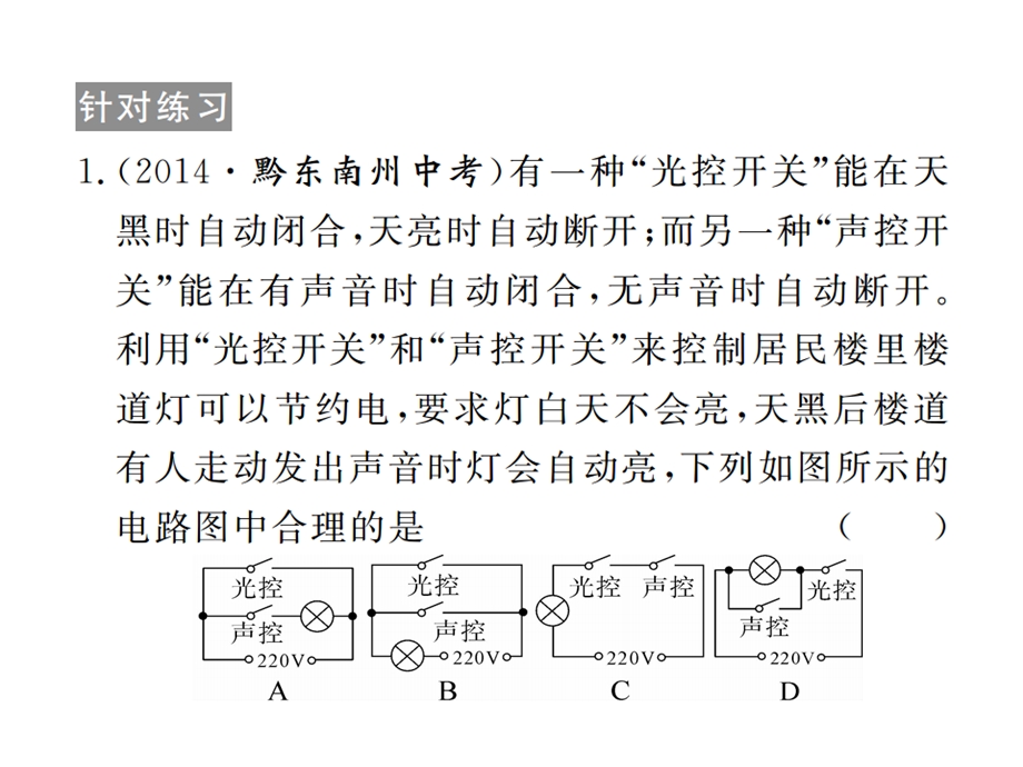 人教版九年级物理专题三电路的设计课件.ppt_第2页