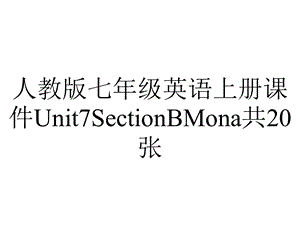 人教版七年级英语上册课件Unit7SectionBMona共20张.pptx