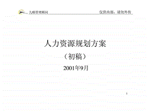 九略管理顾问：人力资源规划方案(初稿)课件.ppt