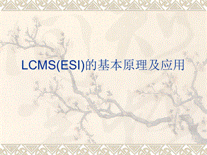 LCMS(ESI)的基本原理及应用分析ppt课件.ppt