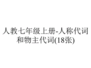 人教七年级上册人称代词和物主代词(18张).ppt