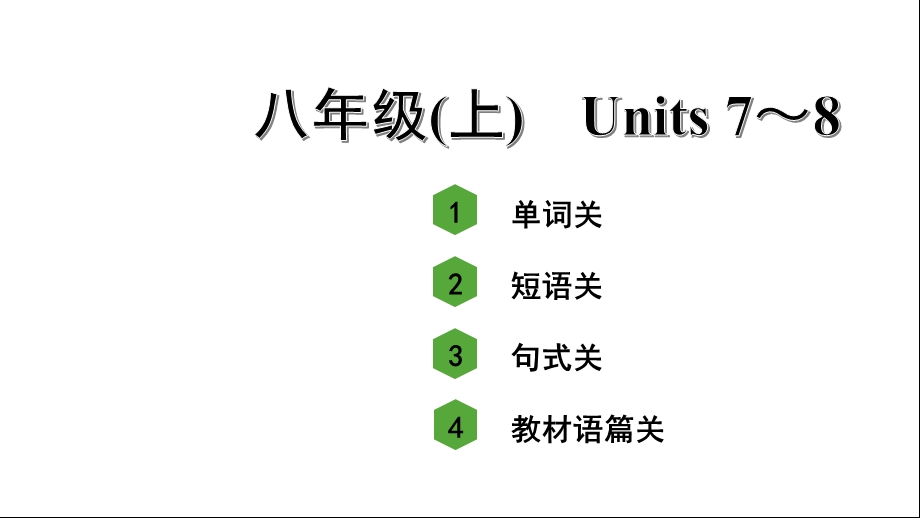 人教版中考英语词汇复习——八年级(上)Units7~8课件.ppt_第1页