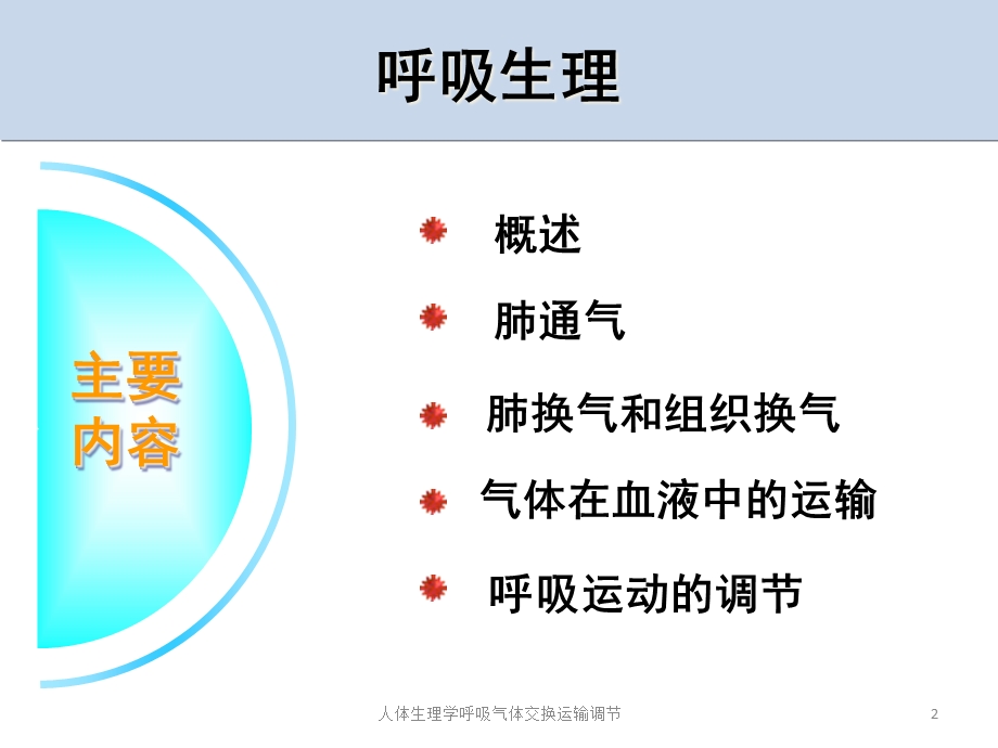 人体生理学呼吸气体交换运输调节培训课件.ppt_第2页