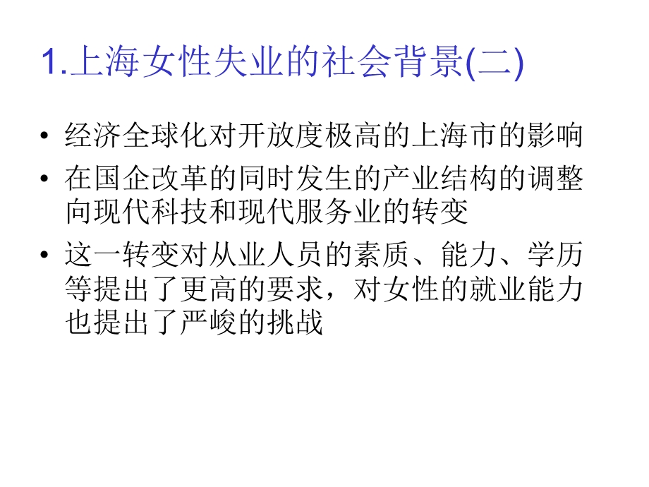 上海女性的再就业社会经济环境与社会保.ppt_第3页