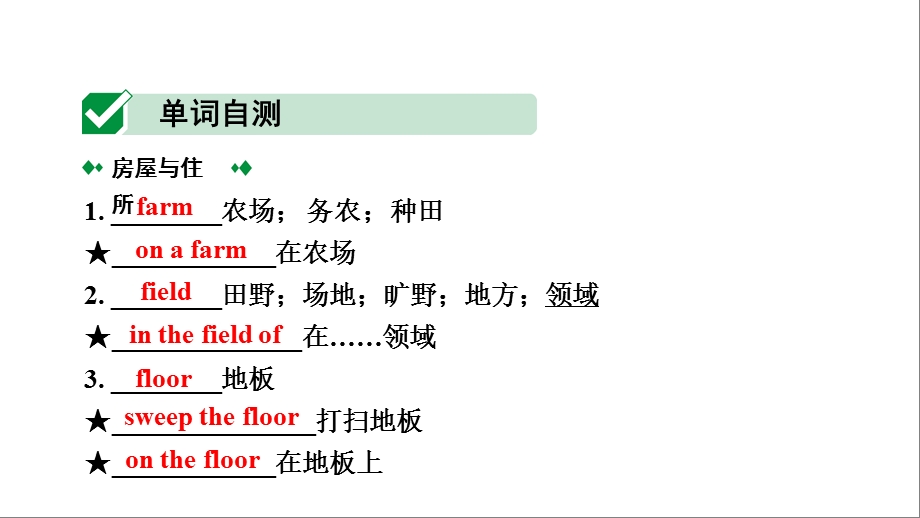 人教版中考英语词汇复习——专题二名词话题3居住环境课件.ppt_第3页