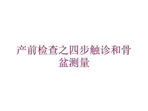 产前检查之四步触诊和骨盆测量培训课件.ppt