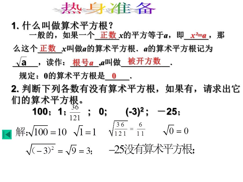 人教版七年级数学下册平方根公开课课件.ppt_第2页