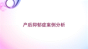 产后抑郁症案例分析培训课件.ppt