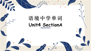 人教版九年级英语Unit4 SectionA 语境中学单词课件.pptx