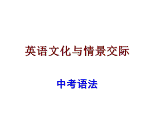 中考英语语法考点复习英语文化及情景交际课件.ppt