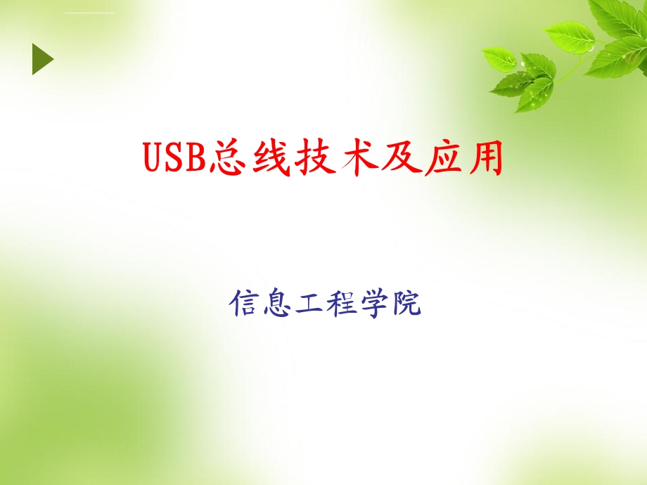 USB总线技术及应用分析ppt课件.ppt_第1页