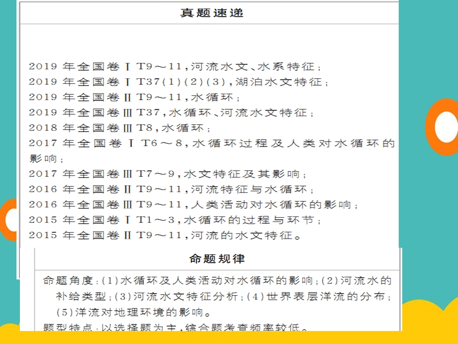 人教版高三地理二轮复习课件：专题四水体及运动——水循环(共28张).pptx_第2页