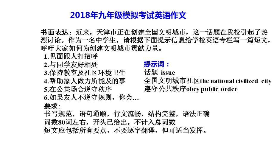 九年级中考英语总复习作文讲评课件(共15张).pptx_第2页