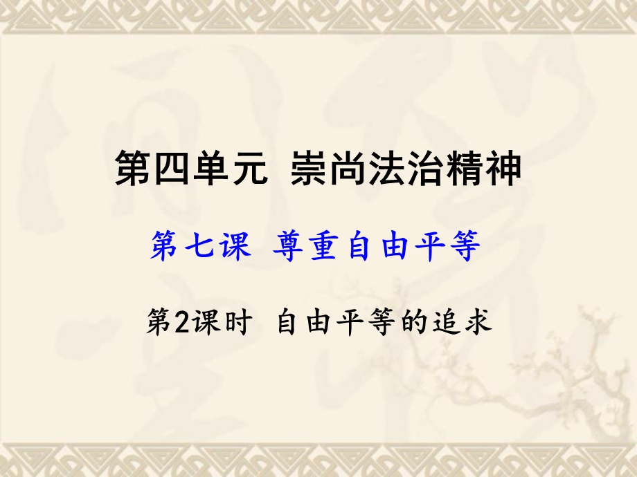 人教版(部编)八年级下册道德与法治：自由平等的追求课件.ppt_第3页