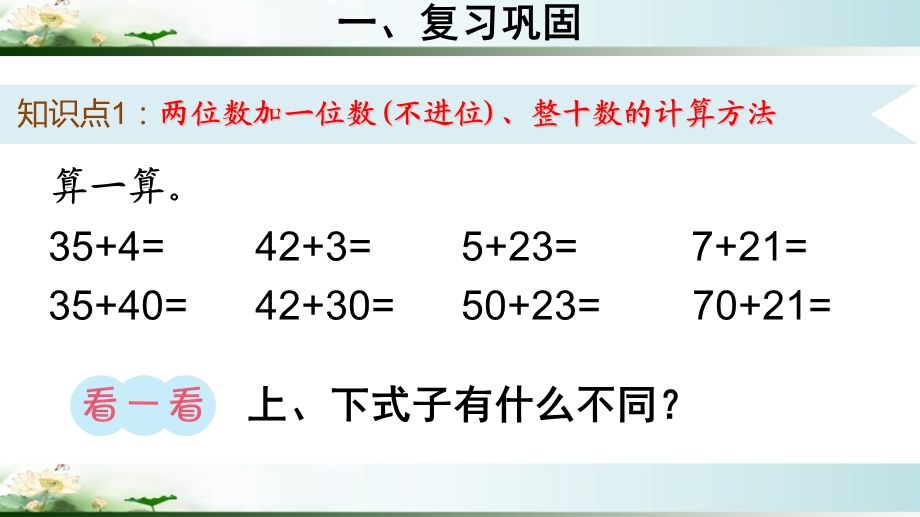 人教版一年级数学下册《两位数加一位数》练习课课件.ppt_第2页